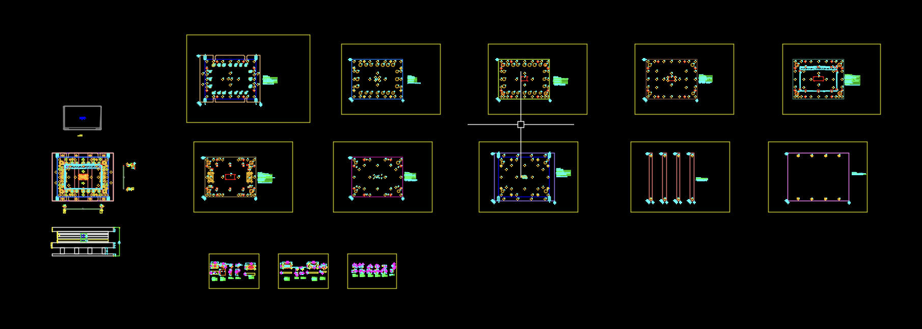 14寸笔记本A壳冲压LOGO冲压打字模具设计图